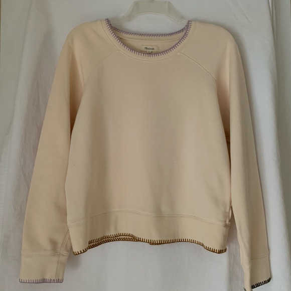 Madewell cream 'Stitched Shrunken Sweatshirt' - Picture 1 of 6